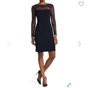 NWOT Marina Long Sleeve Beaded Shift Dress